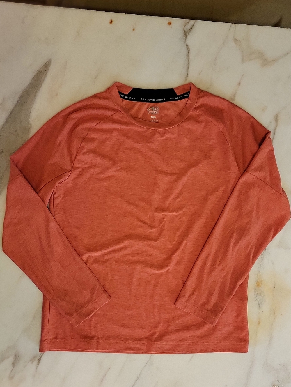 Athletic Works Kids Long Sleeve Performance Shirt Coral Orange